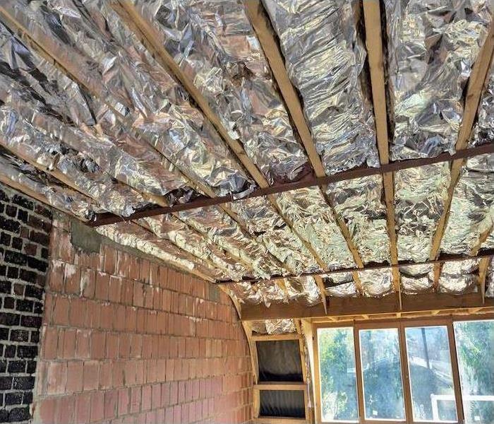 roof with exposed insulation 